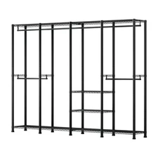 Uimoso Adjustable Height Garment Rack with 4 Hanging Rods for Clothes Storage