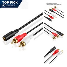 3.5mm to RCA Stereo Audio Cable Adapter Female to Male Bi-Directional 1M Black
