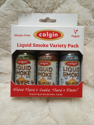COLGIN Natural Liquid Smoke Gift Box - 3 Pack with Pecan APPLE and Mesquite 