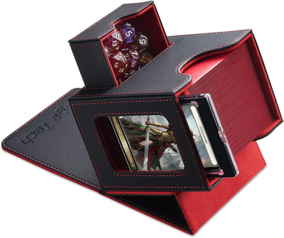 #ad MTG Commander Card Deck Box Patented Display Fits 100 Cards Dice Tray $35.24