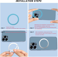 8 Pack Universal Metal Rings Sticker Compatible for Magsafe Magnetic Wireless...