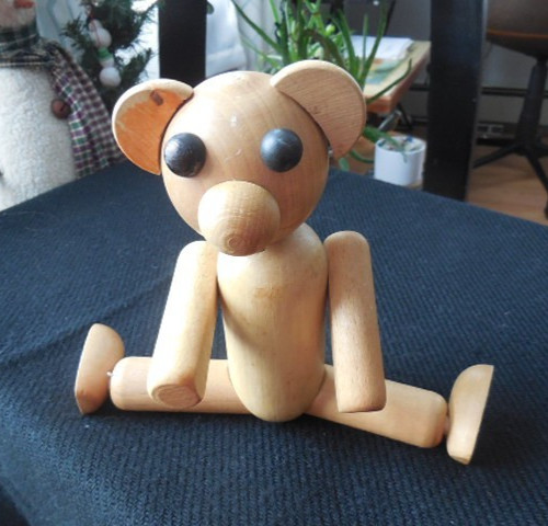 Vilac Wooden Bear – Medium 10.5” -  Beech Toy – Made in France w/Label