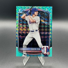 GAVIN FIEN Rangers 1st Bowman 2025 Draft AQUA GEOMETRIC Refractor #/125