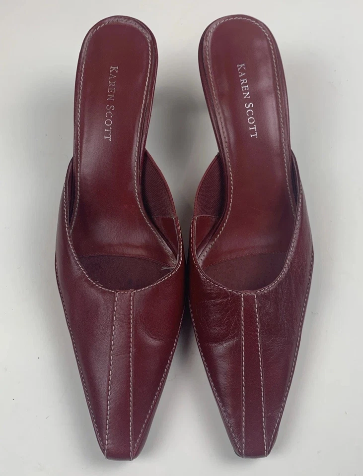 Zapatos sin cordones Karen Scott vintage de cuero rojo talla 7,5 para mujer Foto 2 de 4