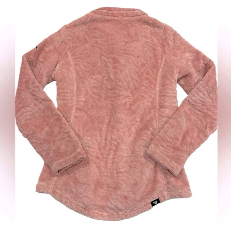 Roxy Fleece Igloo 女孩玫瑰粉色拉链高领毛衣女式 XS 码 — 第 2/4 张图片
