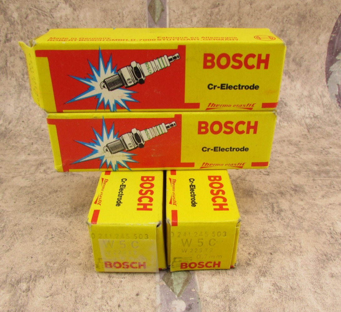 4 PACK Vintage Bosch W225T2 W5C Spark Plugs, Made In Germany