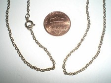 12 VINTAGE ANTIQUE GOLD 2mm. CABLE 16" CHAIN NECKLACES R568
