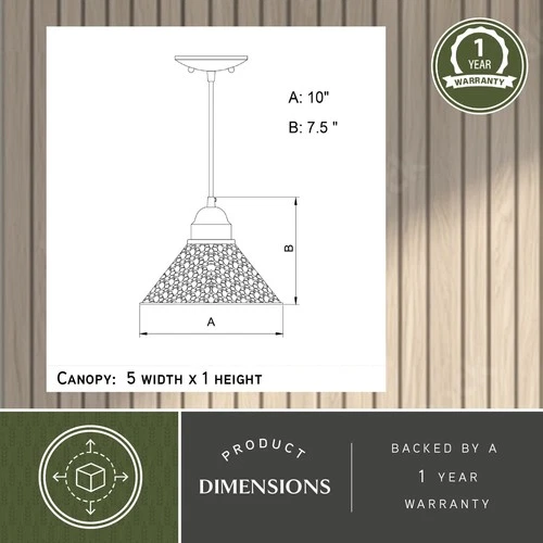 Vaxcel Lighting T0349 Outland 1 Light 10"W Outdoor Pendant - Grey - Picture 10 of 12