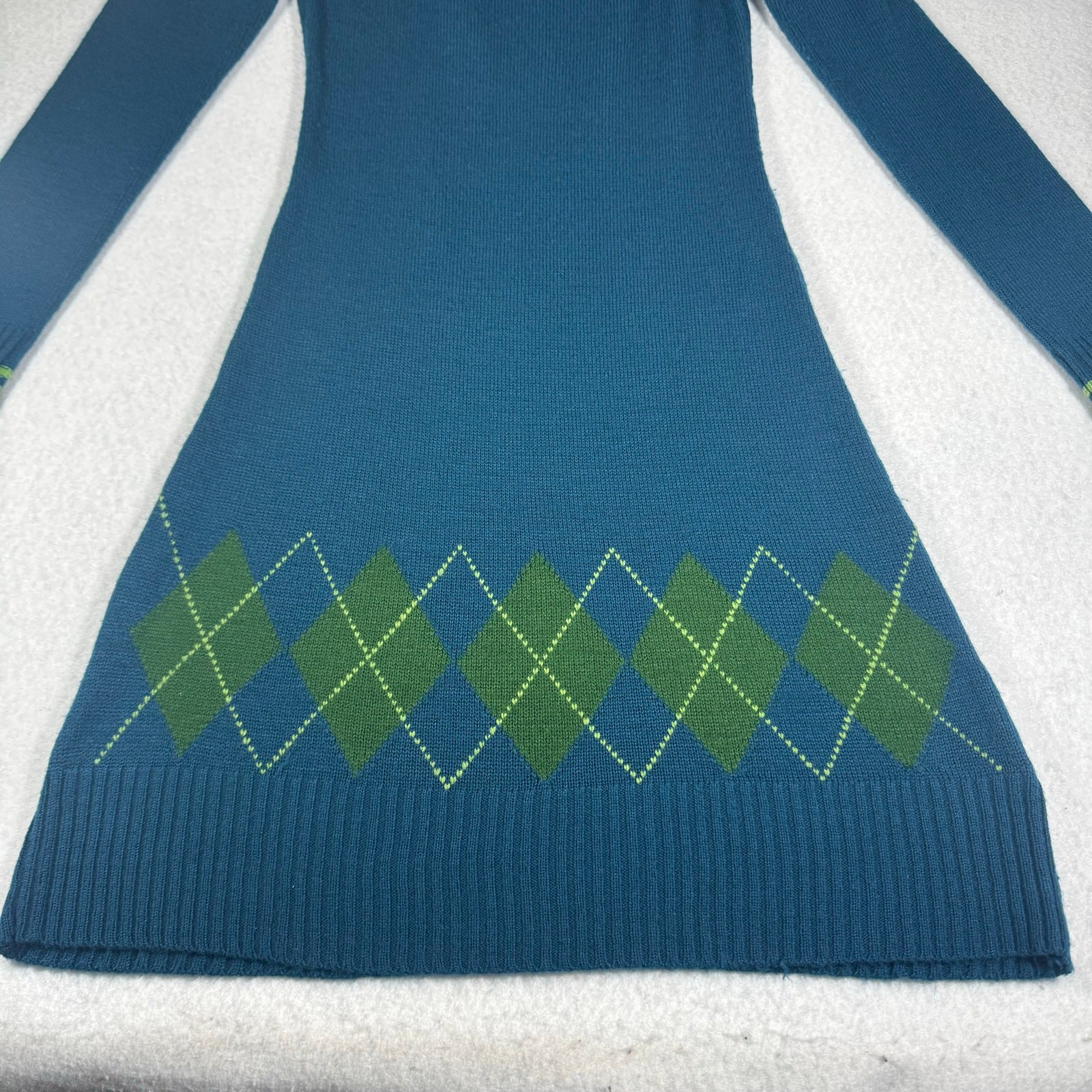 Derek Heart Solid & Argyle Pattern Sweater Dress … - image 3