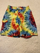 Op Ocean Pacific Boys Tie Dyed Lined Board Shorts Swim Trunks Size S 6/7 EUC