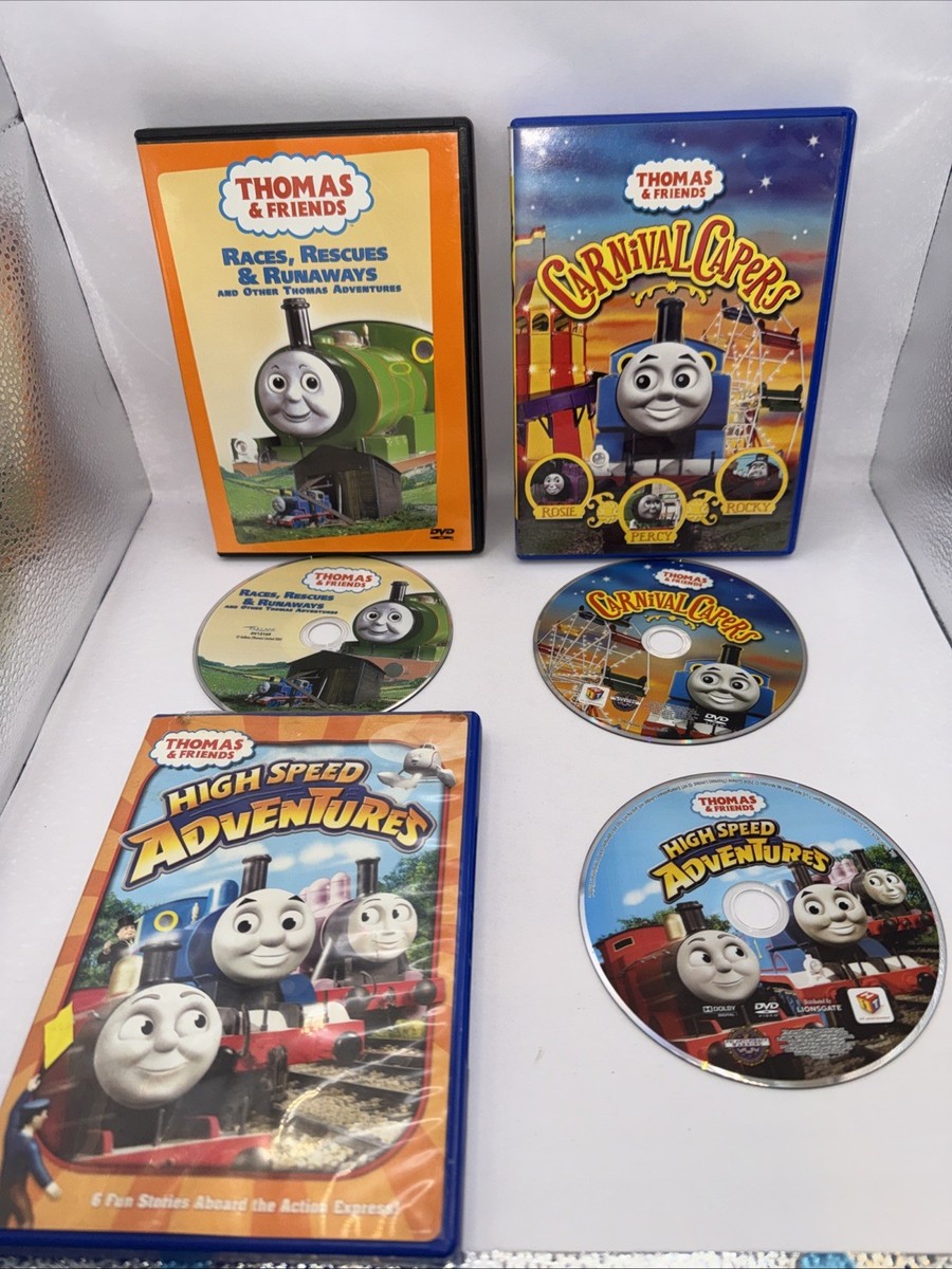 Thomas & Friends DVD Lot of 3 - Races Rescues Runaways + High