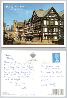 c30722 Foregate Street Chester Cheshire England Postkarte 1995 Stempel