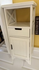 Modern White Wood Freestanding Cabinet 65x30x20in Shaker Door Drawer Used