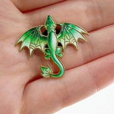 Green Dragon Soft Enamel Pin Fantasy Dragon Medieval Mythical Creature Gift