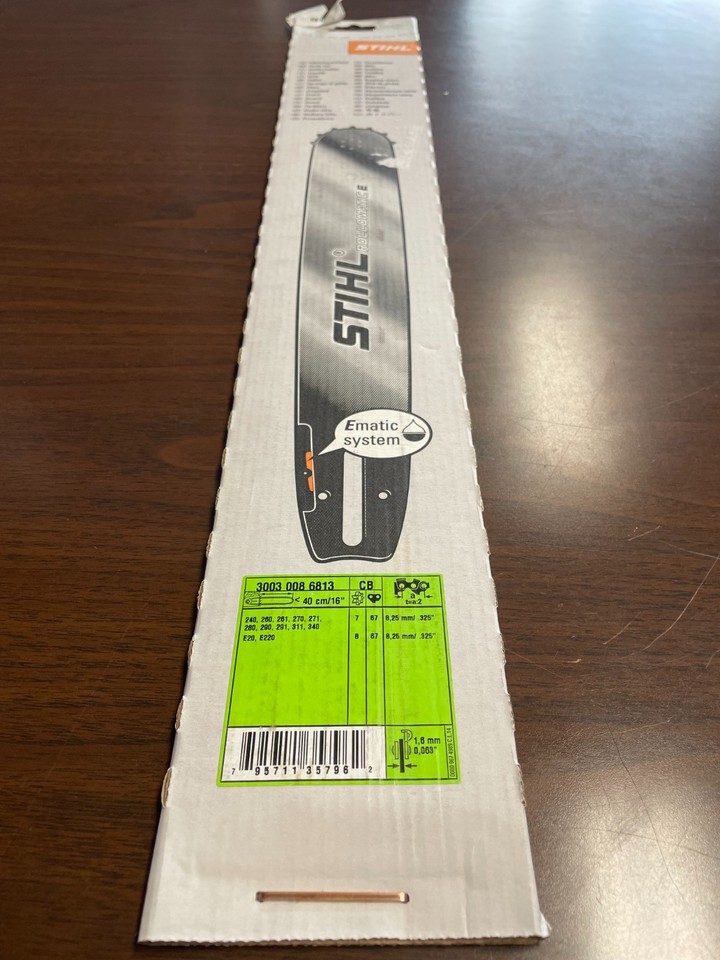 3003 6813 STIHL 16 inch .325 .063 67 DL Chainsaw Bar 795711357962| eBay