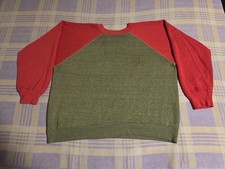 Vintage 70s Two Tone Crewneck Sweatshirt Rare Thin Faded Distressed Boxy 60s 80s