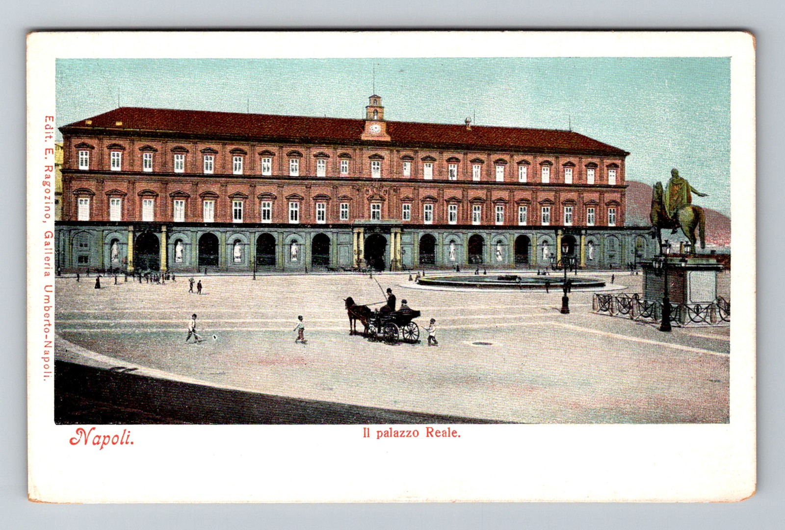 Italy- Naples Royal Palace Standard Souvenir PC Old Postal Card Vintage Postcard