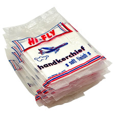 Lot of 10 Vintage HI-FLY Plain White Handkerchiefs Hanky Pocket Squares Hankies