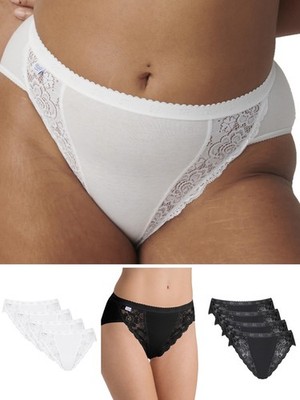 Sloggi Tai Briefs Knickers Chic 4 Pack Brief Cotton Rich Breathable Lingerie