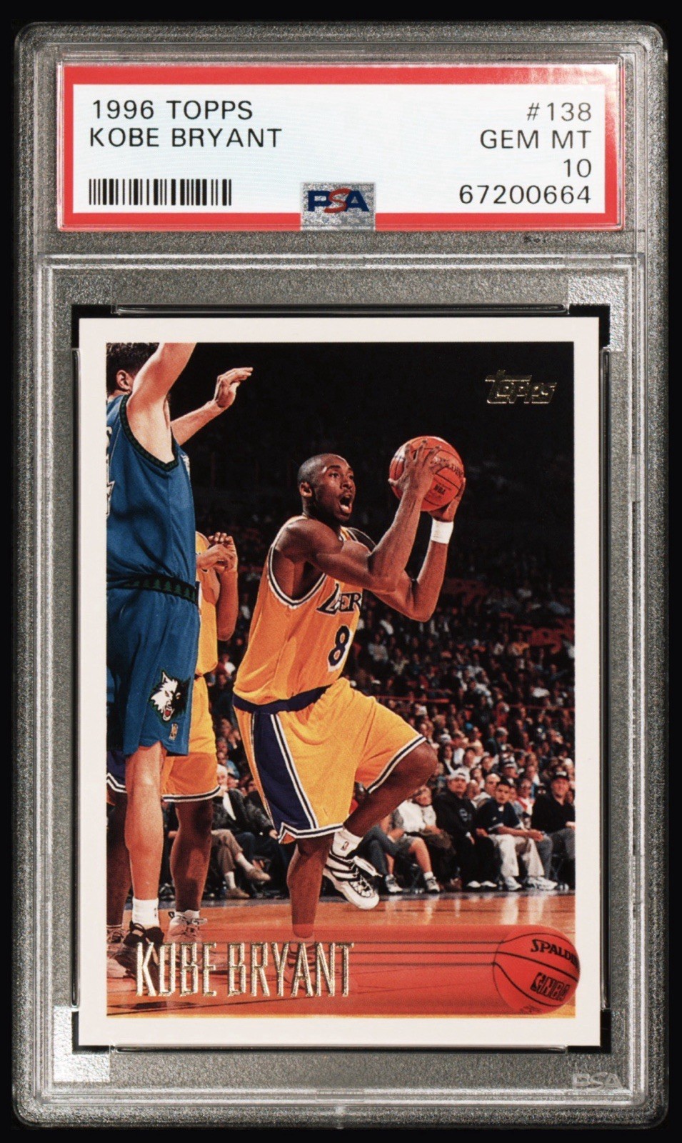 1996 TOPPS #138 KOBE BRYANT ROOKIE RC PSA 10