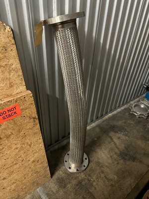 4'' x 48'' Stainless Steel Braided Flexible Metal Hose Assembly 150# Flanged Ends