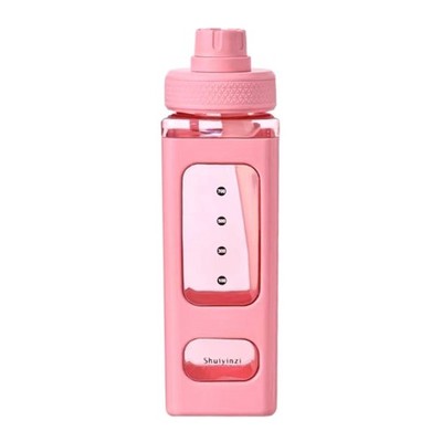 Kawaii Trinkflasche mit Strohhalm 3D niedlicher Bär Aufkleber Kunststoff quadratisch Sippy4584