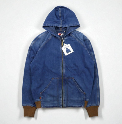 Levi s Vintage Clothing Orange Tab Hooded Denim Jacket Size S LVC Talon NWT