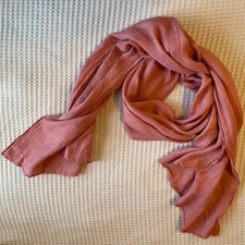 Not Perfect Linen Minimalist Mauve Pink Lightweight 100% Linen Wrap Scarf Shawl