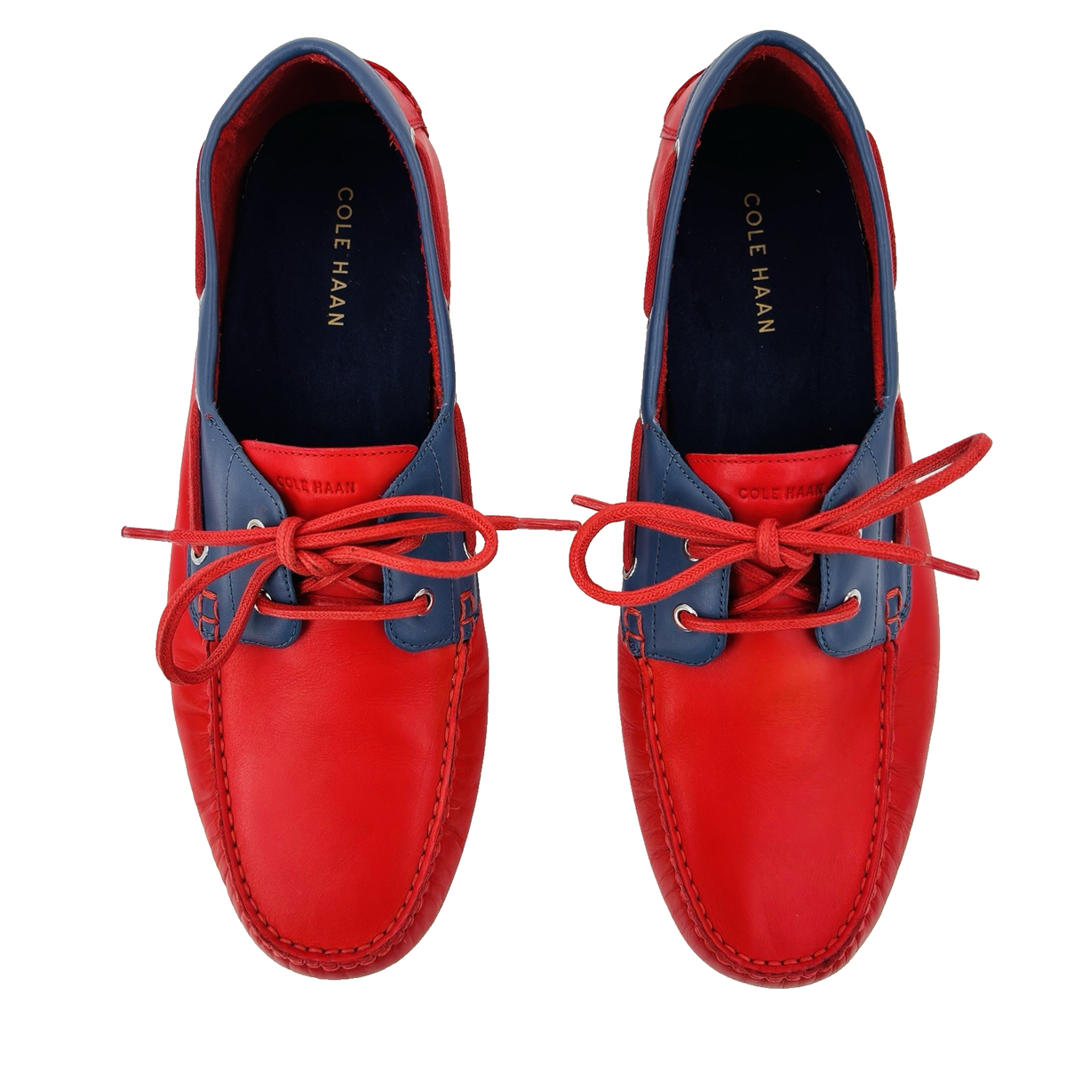 Mens 11 M Cole Haan Cornell 2 Eye Boat Shoe Flame Red  display picture 1