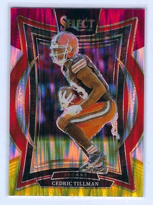 2024 Panini Select Red and Yellow Shock Prizm CEDRIC TILLMAN #17 E538