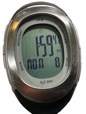 Nike H2O SM0032 Training Watch Women 34mm Silver CHRONO Alarm Day Date NEW BATT