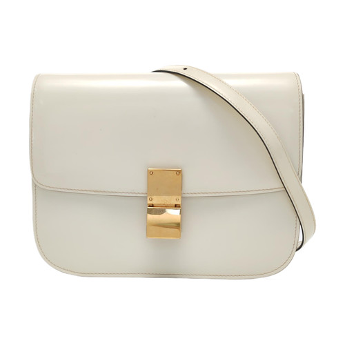 CELINE CLASSIC BOX Crossbody bags Leather White Free Shipping | Duties Paid