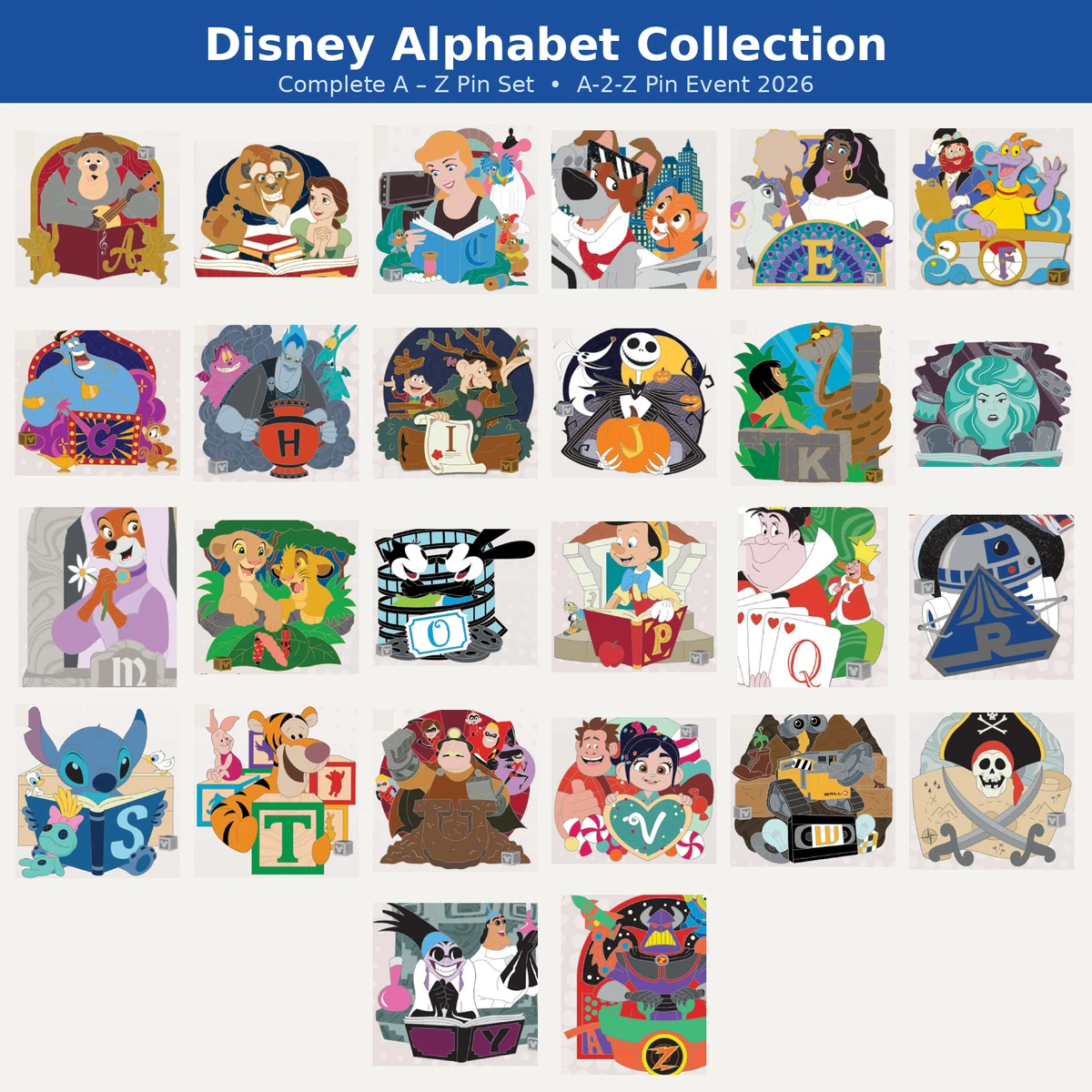 disney alphabet pins products for sale | eBay