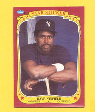 1986 Fleer Star Stickers DAVE WINFIELD New York Yankees Box Bottom Card