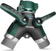 Hose Splitter 2 Way Heavy Duty Outdoor Faucet and Garden Connector - Water Spigo