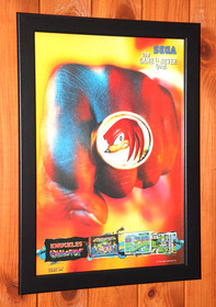 Knuckles' Chaotix Sega 32X Old Rare Promo Small Poster / Ad Page Framed