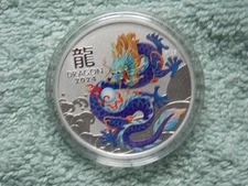 2024 Australian Silver Lunar DRAGON Series III Colorized Purple