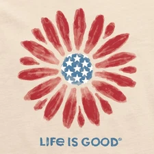 NWT Women's Life is Good Americana Daisy Putty SS Crusher LITE Tee