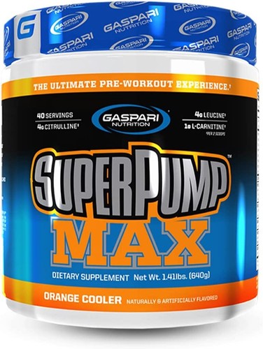 Gaspari Nutrition Superpump Max Pre-Workout 640g 40 Portionen Orange Kühler Neu - Bild 1 von 3