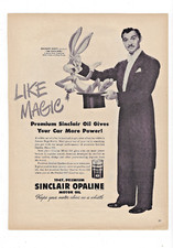 Sinclair Oil Print Ad Motor Oil Advertising Bugs Bunny Zachary Scott Vint 1947