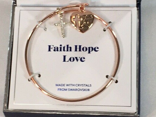 Brilliance Swarovski Crystal Bracelet Faith Hope Love New