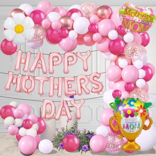 132PCS Mothers Day Balloons Garland Arch KitMothers Day Decorations Happy Mot...