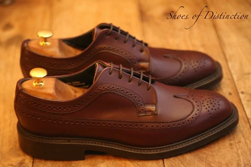 Grenson Tim Little Burgundy Leather Derby Brogue Shoes UK 8 F US 9 EU 42 NEW