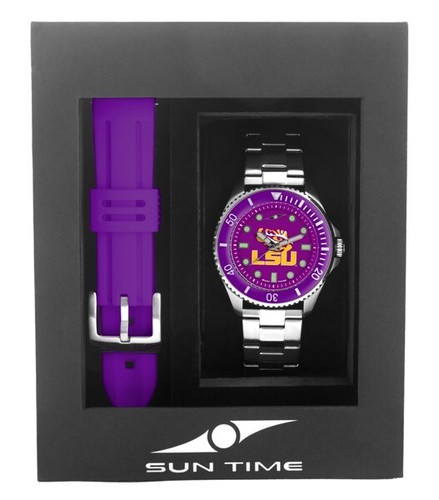 Sun Time Men's Licensed Collegiate Contender Watch Gift Set (Pick Your Team) - Picture 101 of 210