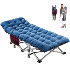H&ZT Folding Camping Cots Adults Sleeping Patio Lounger Chaise CarryBag Mattress