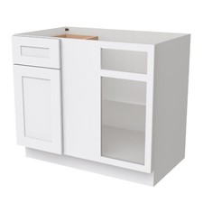 Shaker Blind Corner Base Cabinet   Fits 36  42 / 42  45 Opening   White/Gray