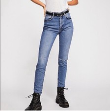 NEW Free People We The Free Stella High Rise Distressed Skinny Jeans Womens 27