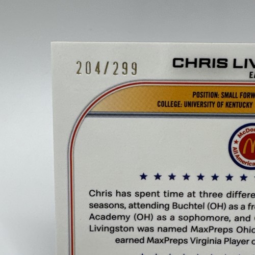 2022 Topps Chrome McDonalds All American - Purple Refractor #3 Chris Livingston - Bild 2 von 5