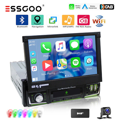 7'' 1DIN Flip Autoradio Touchscreen Bildschirm USB DAB FM MP5 Player Radio Kamera