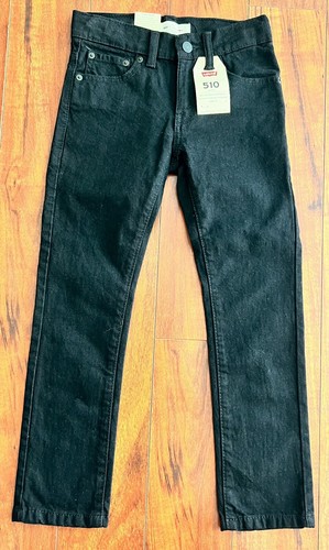 Levis 510 Skinny Jeans Adjustable Waist Stretch W61 CM Black Boys 8 REG 24X2 NWT